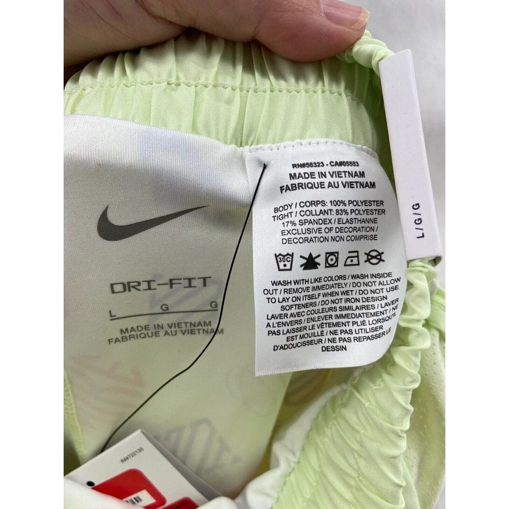 NWT Nike Shorts Girls Large Dri-FIT Tempo 2-in-1 Mongram Running Lime Ice $32.00